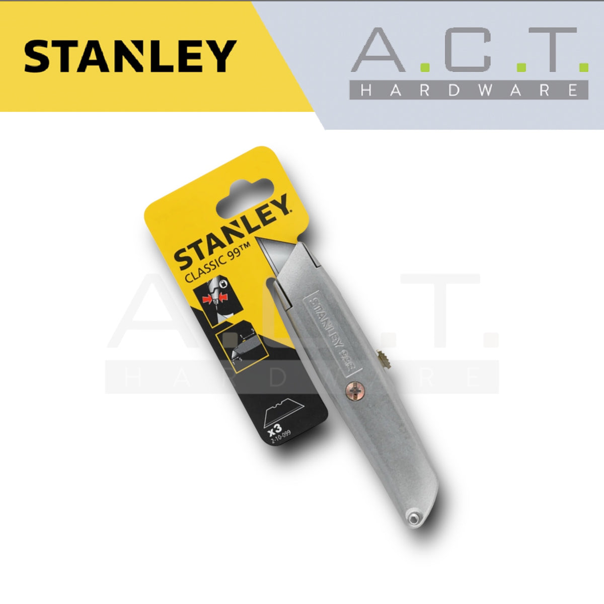 STANLEY 6" CLASSIC 99E RETRACTABLE UTILITY KNIFE, 10-099