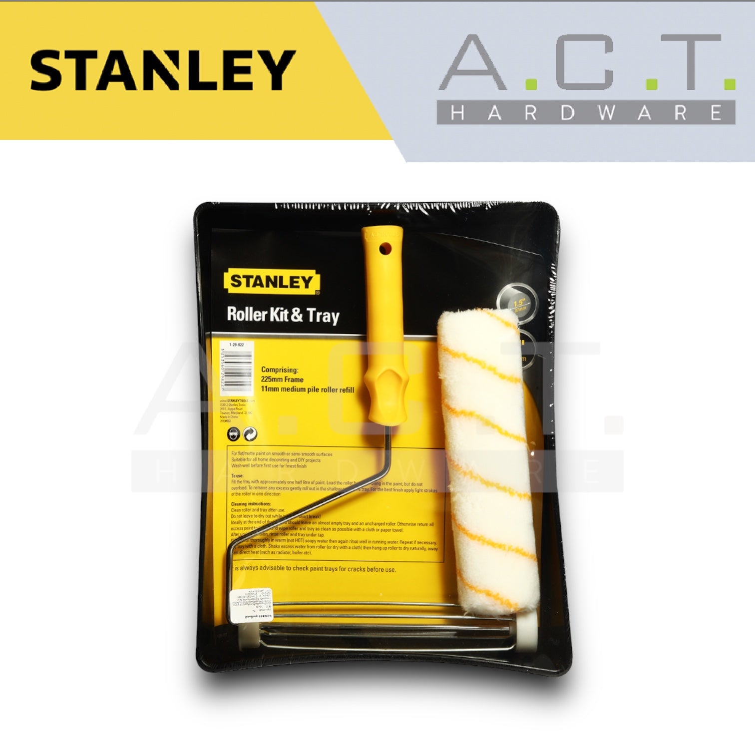 STANLEY 1-29-822, 9" PAINT ROLLER & TRAY SET Main image