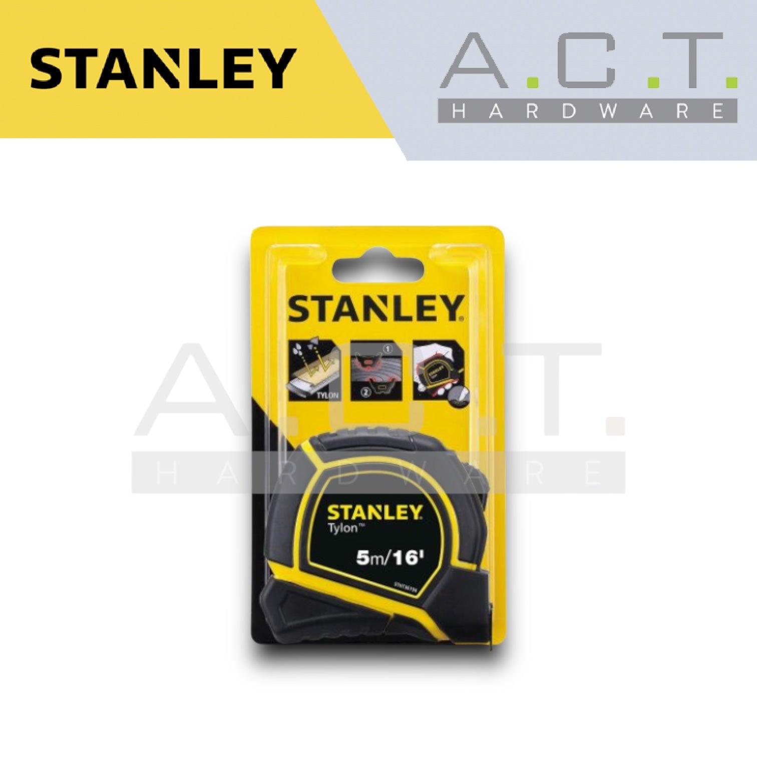 STANLEY STHT36194, TYLON SHORT TAPE RULE 5M/16FT Main image