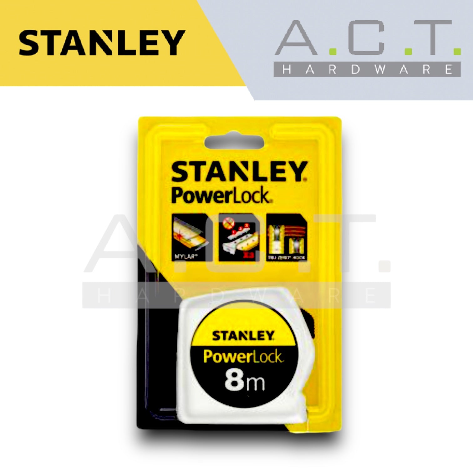 STANLEY POWER LOCK TAPE MEASURE 8M/26FT - STHT33428-8 Main image