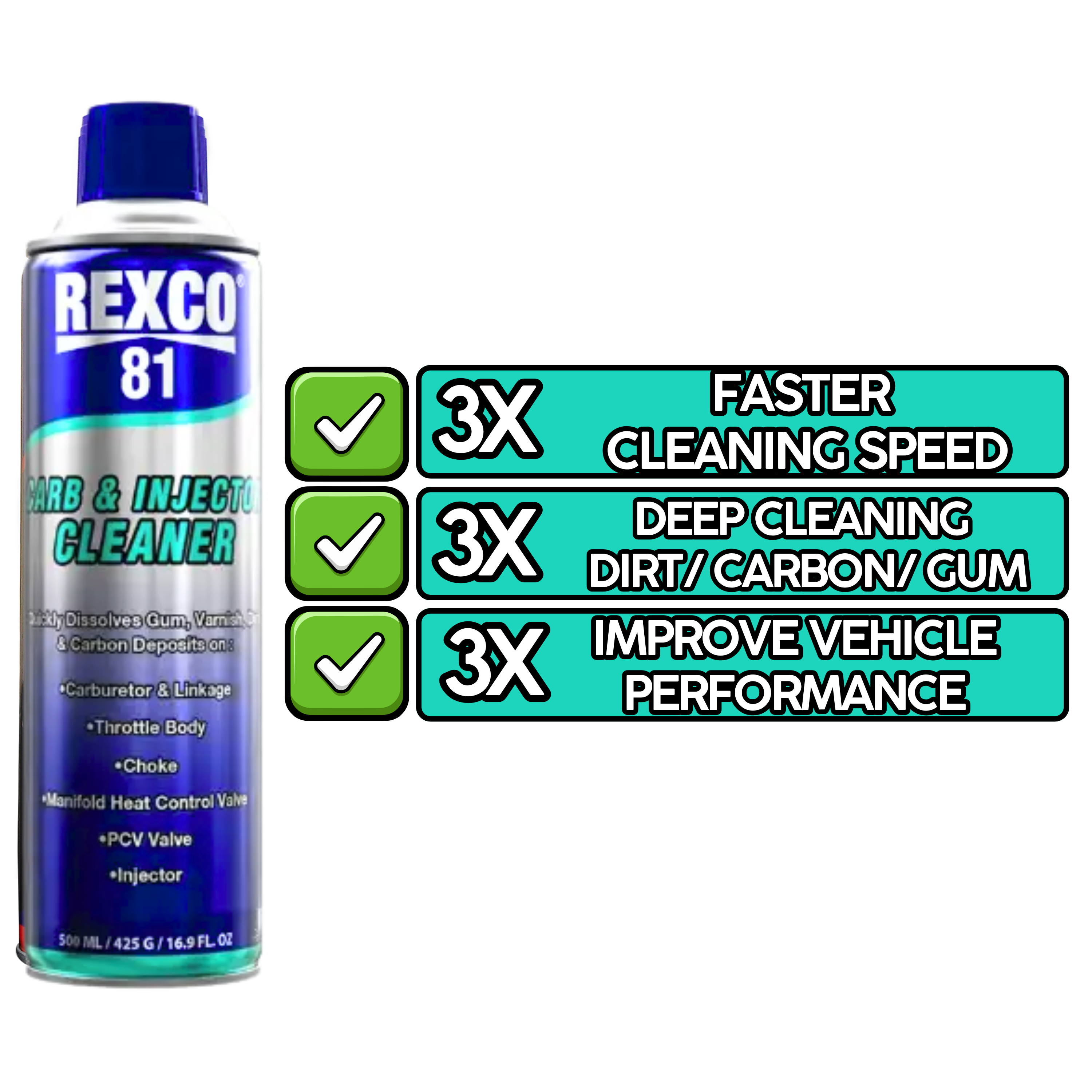 REXCO 81, CARBURETOR & INJECTOR CLEANER SOLUTION Main image