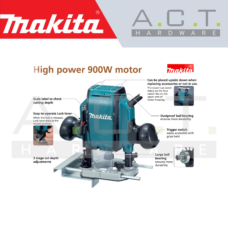 MAKITA RP0900 CORDED ROUTER (PLUNGE TYPE) Secondary image