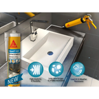 SIKASIL -129, ANTI FUNGAL SILICONE SEALANT FOR KITCHEN AND BATHROOM [BLACK/ CLEAR/ WHITE]