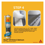 SIKASIL -129, ANTI FUNGAL SILICONE SEALANT FOR KITCHEN AND BATHROOM [BLACK/ CLEAR/ WHITE]