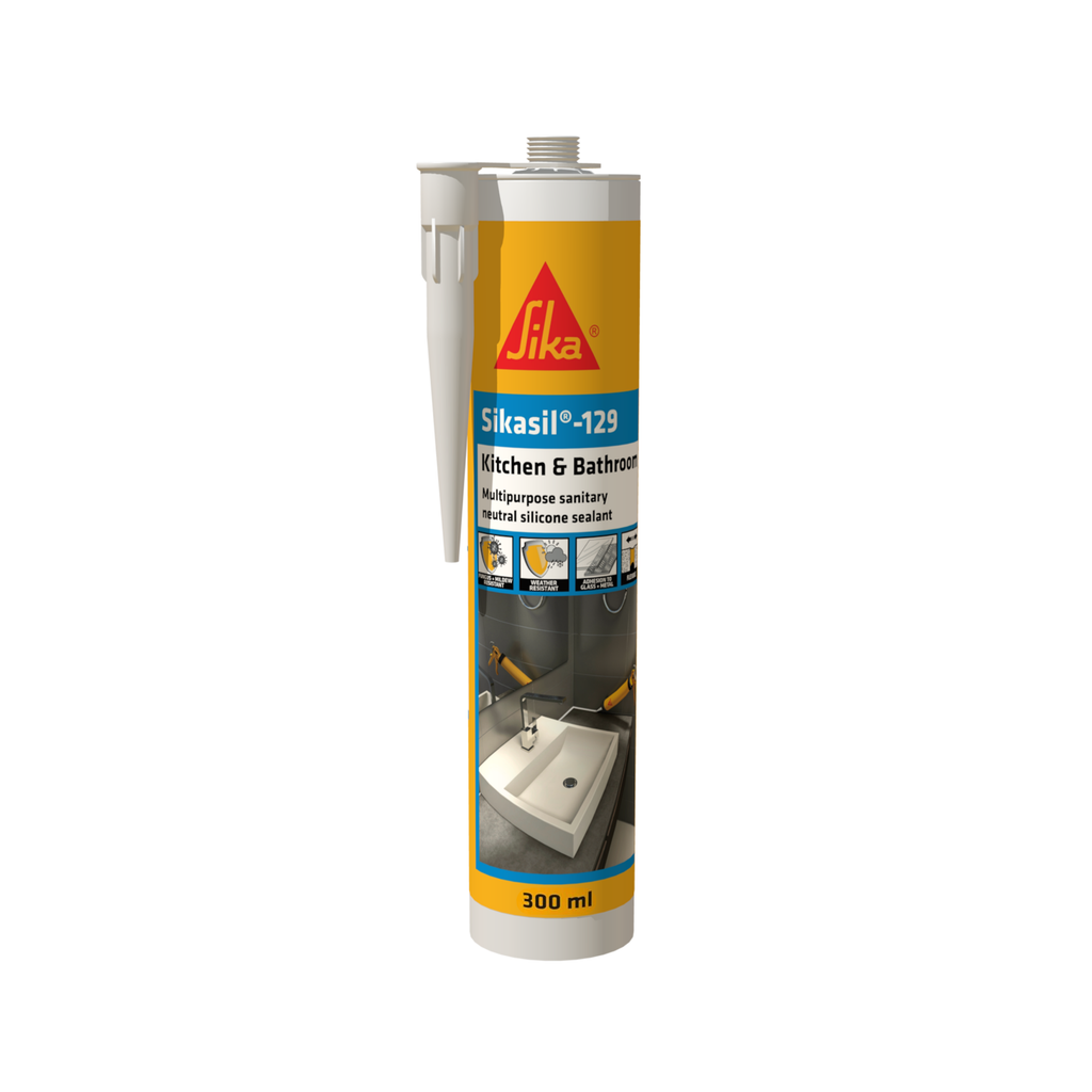 SIKASIL -129, ANTI FUNGAL SILICONE SEALANT FOR KITCHEN AND BATHROOM [BLACK/ CLEAR/ WHITE]