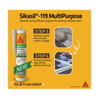SIKASIL -119, NON-CORROSIVE WEATHERPROOF SILICONE SEALANT FOR INDOOR & OUTDOOR [BLACK/ CLEAR/ WHITE]