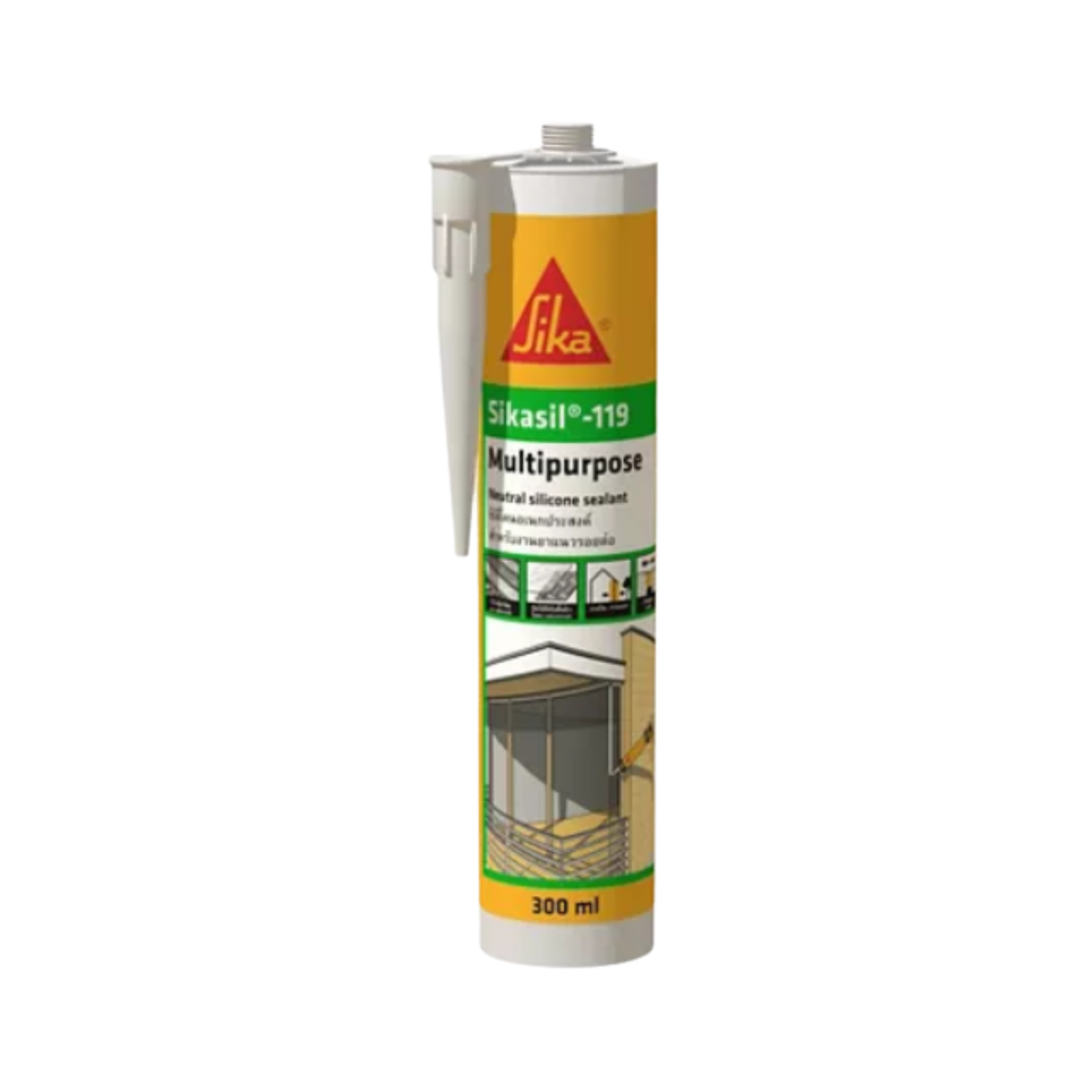 SIKASIL -119, NON-CORROSIVE WEATHERPROOF SILICONE SEALANT FOR INDOOR & OUTDOOR [BLACK/ CLEAR/ WHITE]