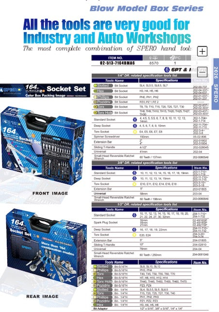 SPERO-164PCS SOCKET SET