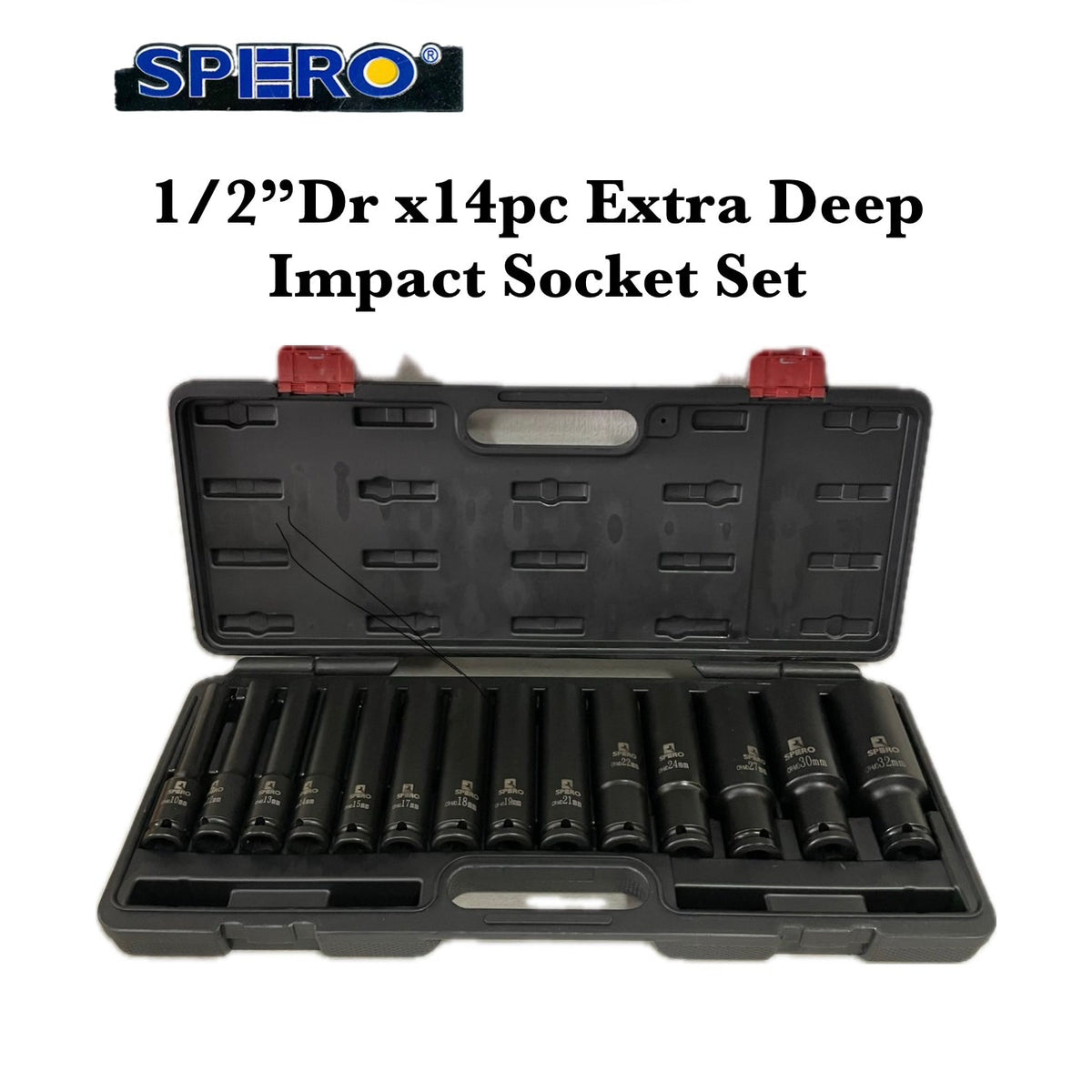 SPERO-14PC 1/2" DR. EXTRA DEEP IMPACT SOCKET SET Main image