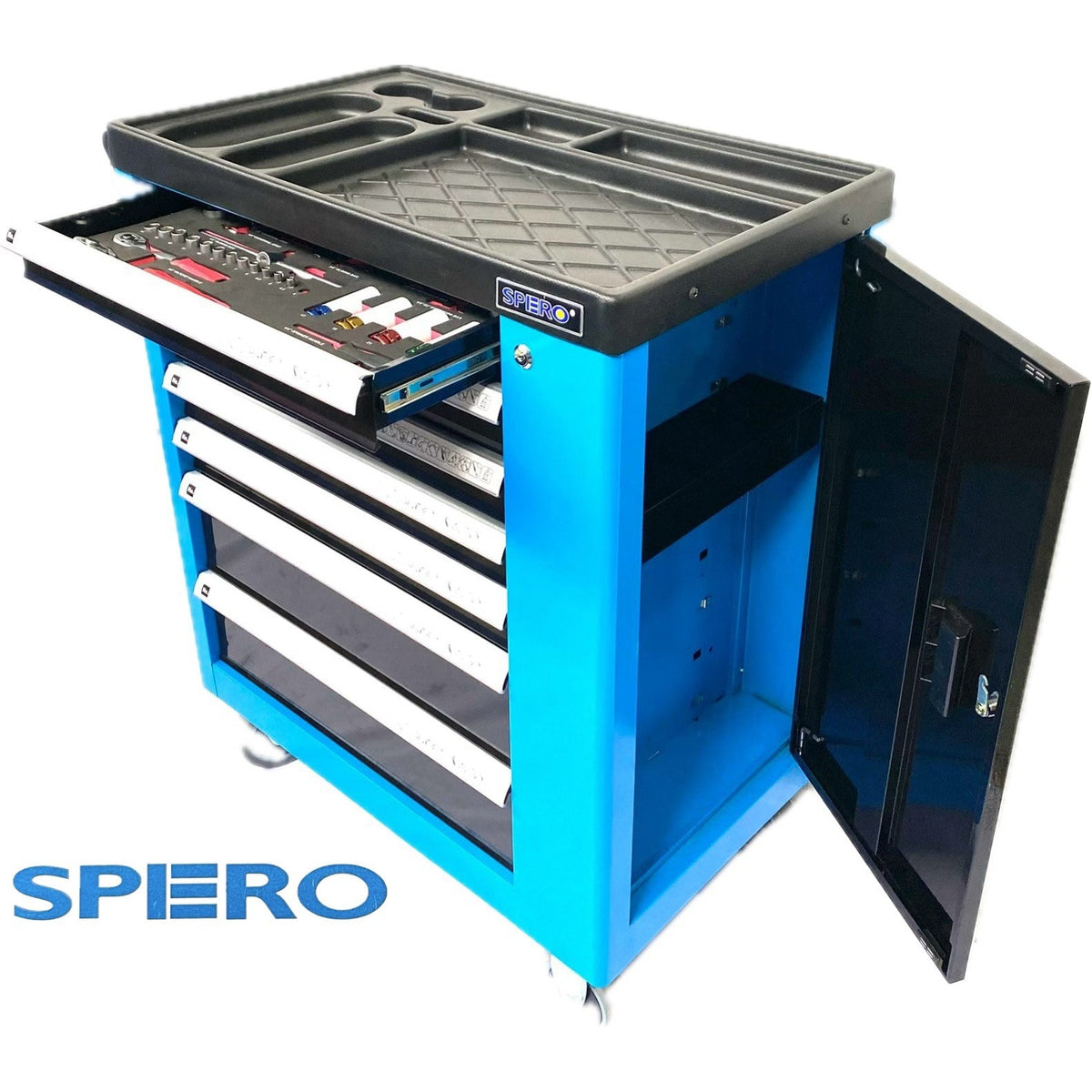 SPERO-217PCS INCHES TOOL 7-DRAWER TOOL TROLLEY SET (BLUE) Main image