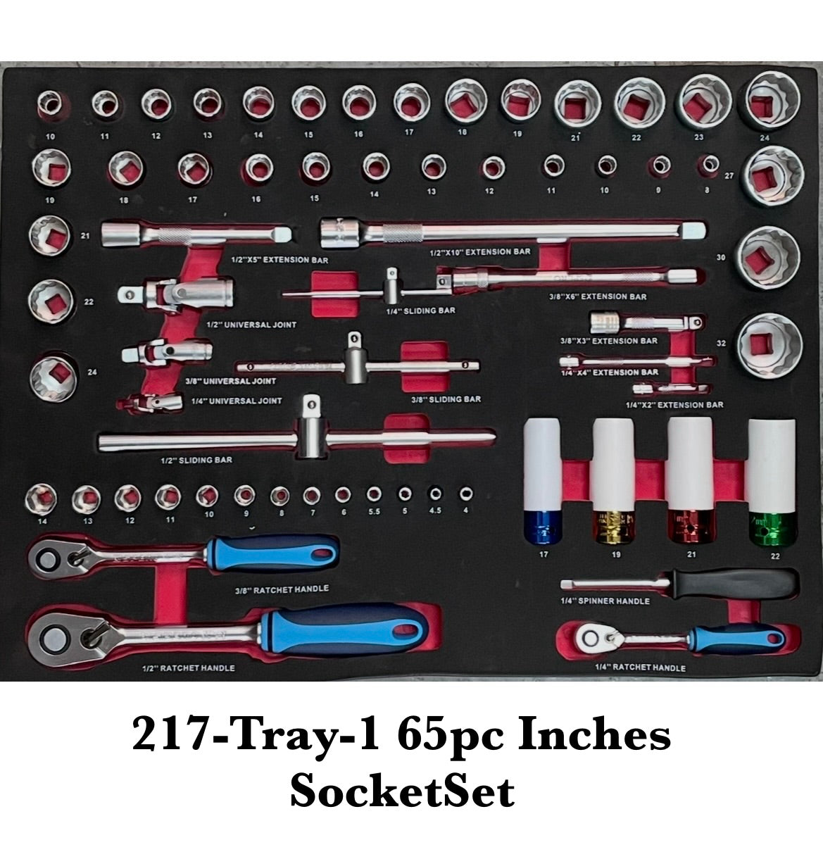 SPERO-217PCS INCHES TOOL 7-DRAWER TOOL TROLLEY SET (BLUE) Secondary image