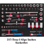 SPERO-217PCS INCHES TOOL 7-DRAWER TOOL TROLLEY SET (BLUE)