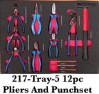 SPERO-217PCS INCHES TOOL 7-DRAWER TOOL TROLLEY SET (BLUE)