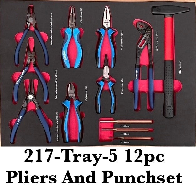 SPERO-217PCS INCHES TOOL 7-DRAWER TOOL TROLLEY SET (BLUE)