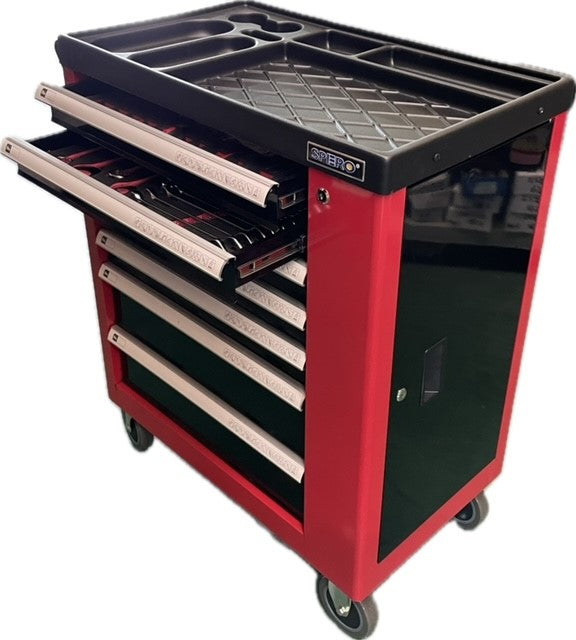 SPERO-220PCS TOOL 7-DRAWER TOOL TROLLEY SET (RED) Secondary image