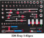 SPERO-220PCS TOOL 7-DRAWER TOOL TROLLEY SET (RED)