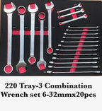 SPERO-220PCS TOOL 7-DRAWER TOOL TROLLEY SET (RED)