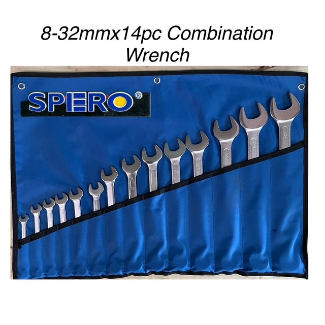 14 PC COMBINATION WRENCH SET-HEAVY DUTY CANVAS ROLLING BAG(INCHES)