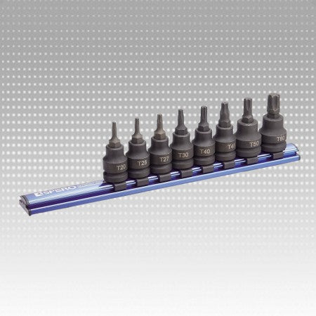 SPERO- IMPACT TORX BIT SOCKET MAGNETIC RAIL SET 1/2"DR. 8PC M/M