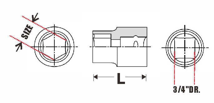 SPERO-STD SOCKET STD 1"DR.M/M(6PT)