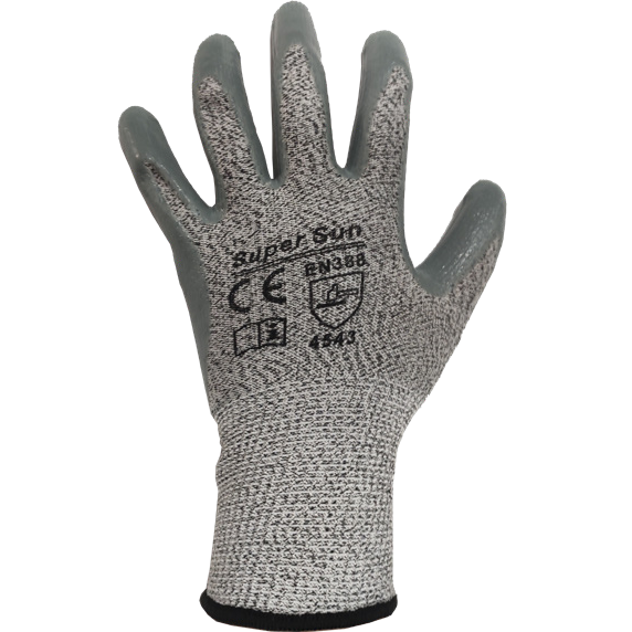 SUPERSUN NITRRILE CUT RESISTANT GLOVES SIZE 24CM GREY (EN388-4543) Main image