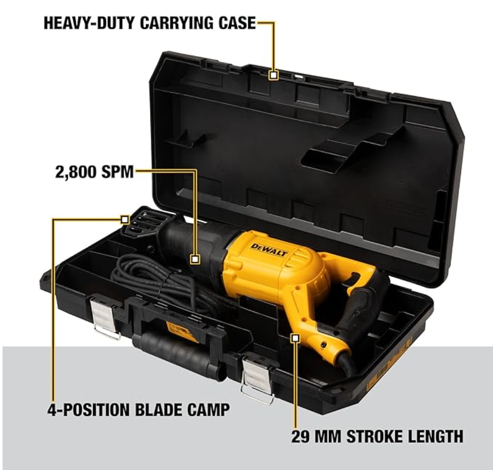 DEWALT DWE305PK-XD, RECIPROCATING SAW 1100W, DWE305PK Secondary image
