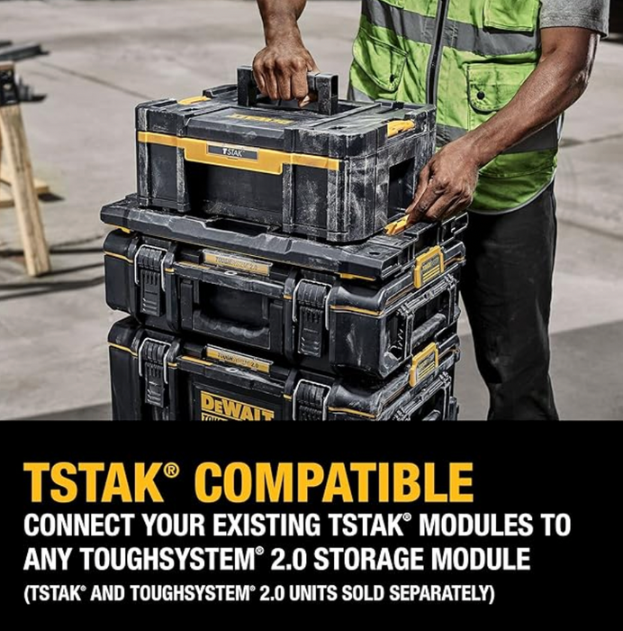 DEWALT TOOL STORAGE ADAPTOR, CONNECTING DEWALT TOUGHSYSTEM PRODUCTS TO DEWALT TSTAK, DWST08017