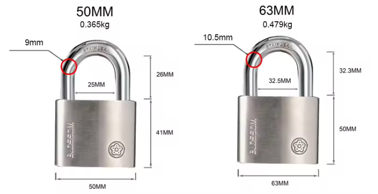 BLOSSOM HIGH SECURITY STAINLESS STEEL PADLOCK, BC92