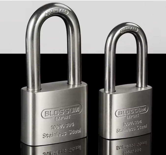 BLOSSOM HEAVY DUTY STAINLESS STEEL PADLOCK, LONG SHACKLE, ST45L Secondary image