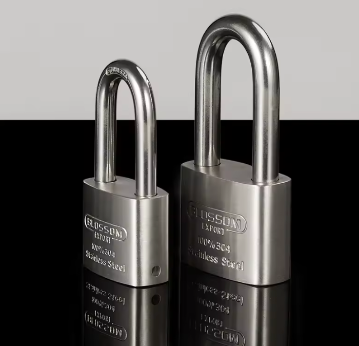 BLOSSOM HEAVY DUTY STAINLESS STEEL PADLOCK, LONG SHACKLE, ST45L