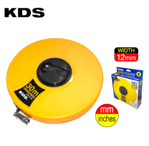 KDS FIBER GLASS TAPE MEASURE CAPSULE (WIDTH: 12MM) (30M / 50M)