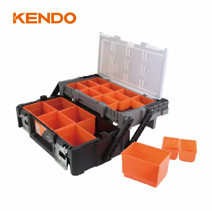 KENDO CANTILEVER TOOL BOX WITH COMPARTMENTS, 46CM / 18" - 90271