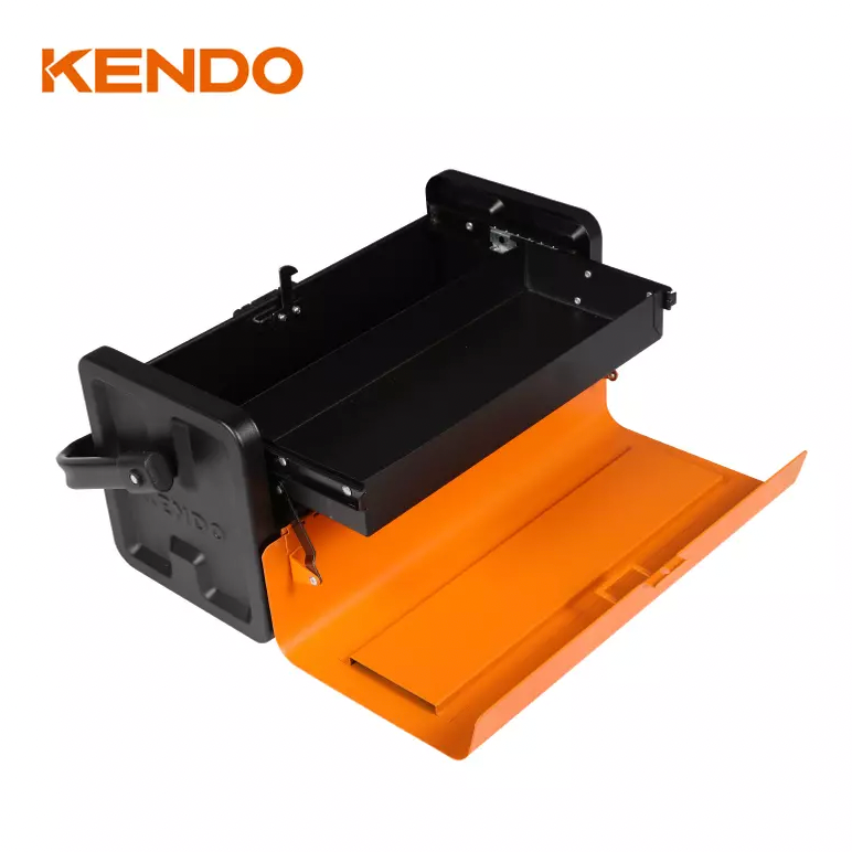 KENDO METAL TOOL BOX WITH SLIDING TOP DRAWER