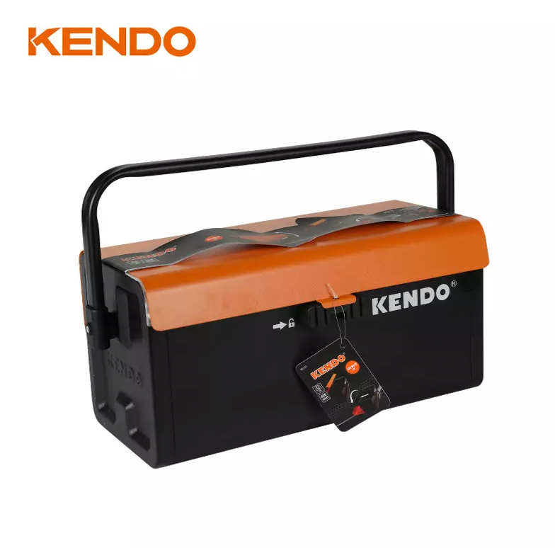 KENDO METAL TOOL BOX WITH SLIDING TOP DRAWER