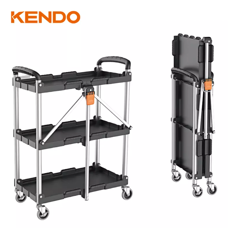 KENDO FOLDABLE TROLLEY, UTILITY STORAGE CART - 90339