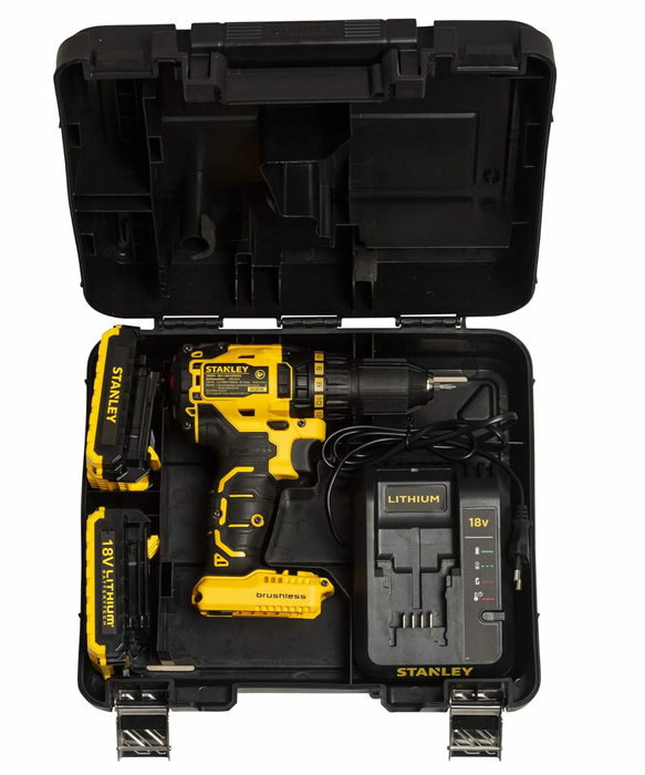 STANLEY 18V 2.0AH BRUSHLESS DRILL DRIVER, SBD201D2K-B1