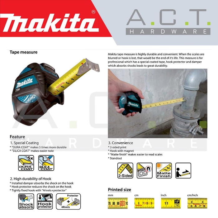 MAKITA MATTE FINISH, 3.5M, TAPE MEASURE, B-57130