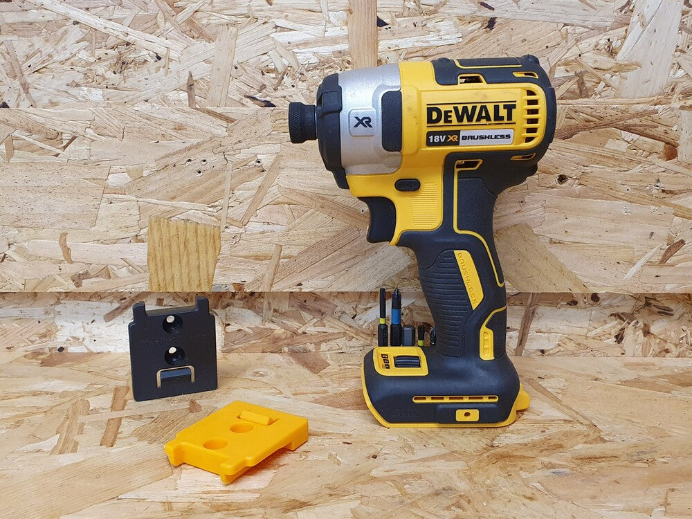 StealthMounts Tool Mounts for Dewalt 18V/ 20V Max & Flexvolt Series [SKU: TM-DW18-YLW-4LF]