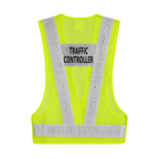 U-BEST TRAFFIC CONTROLLER GREEN SAFETY VEST WITH LED LIGHTS & GREY REFLECTIVE STRIP