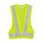 U-BEST TRAFFIC CONTROLLER GREEN SAFETY VEST WITH LED LIGHTS & GREY REFLECTIVE STRIP