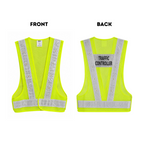 U-BEST TRAFFIC CONTROLLER GREEN SAFETY VEST WITH LED LIGHTS & GREY REFLECTIVE STRIP