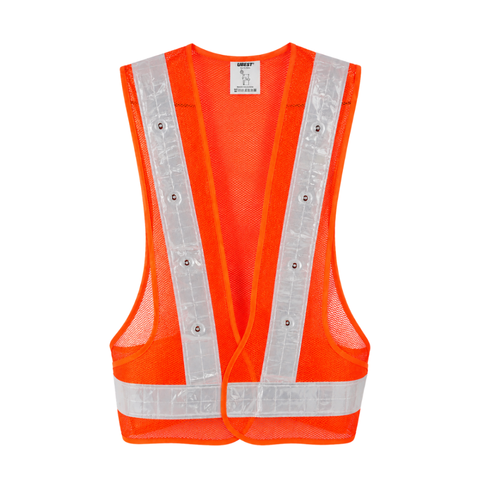 U-BEST BANKSMAN RED SAFETY VEST WITH LED LIGHTS & GREY REFLECTIVE STRIP Secondary image