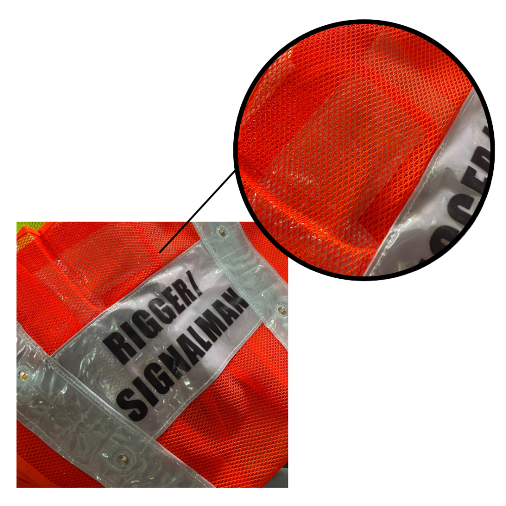 U-BEST RIGGER/SIGNALMAN RED SAFETY VEST WITH LED LIGHTS & GREY REFLECTIVE STRIP