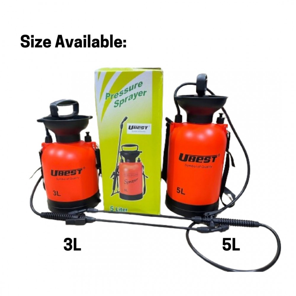 U-BEST 3LTR PRESSURE SPRAYER / GARDEN SPRAYER C/W CARRYING STRAP