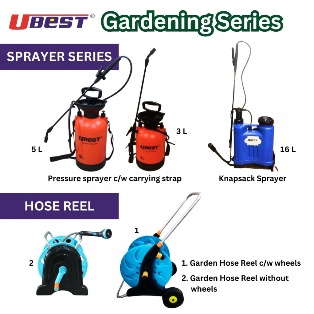 U-BEST 3LTR PRESSURE SPRAYER / GARDEN SPRAYER C/W CARRYING STRAP