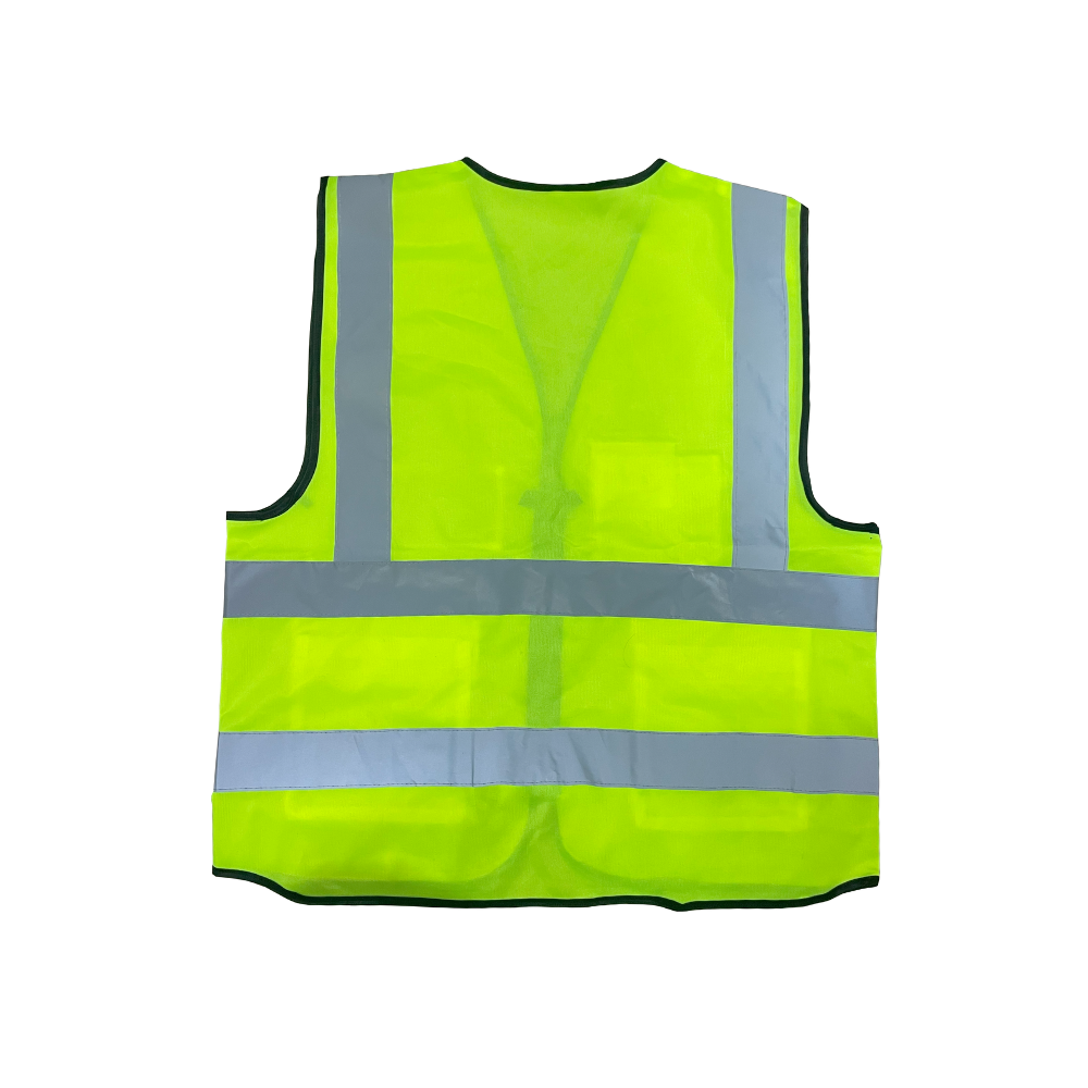 U-BEST ZIP TYPE SAFETY VEST WITH GREY REFLECTIVE, POCKET & NAME TAG Secondary image