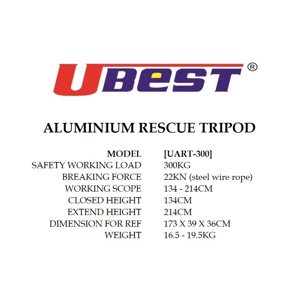 ALUMINIUM RESCUE TRIPOD 300KG