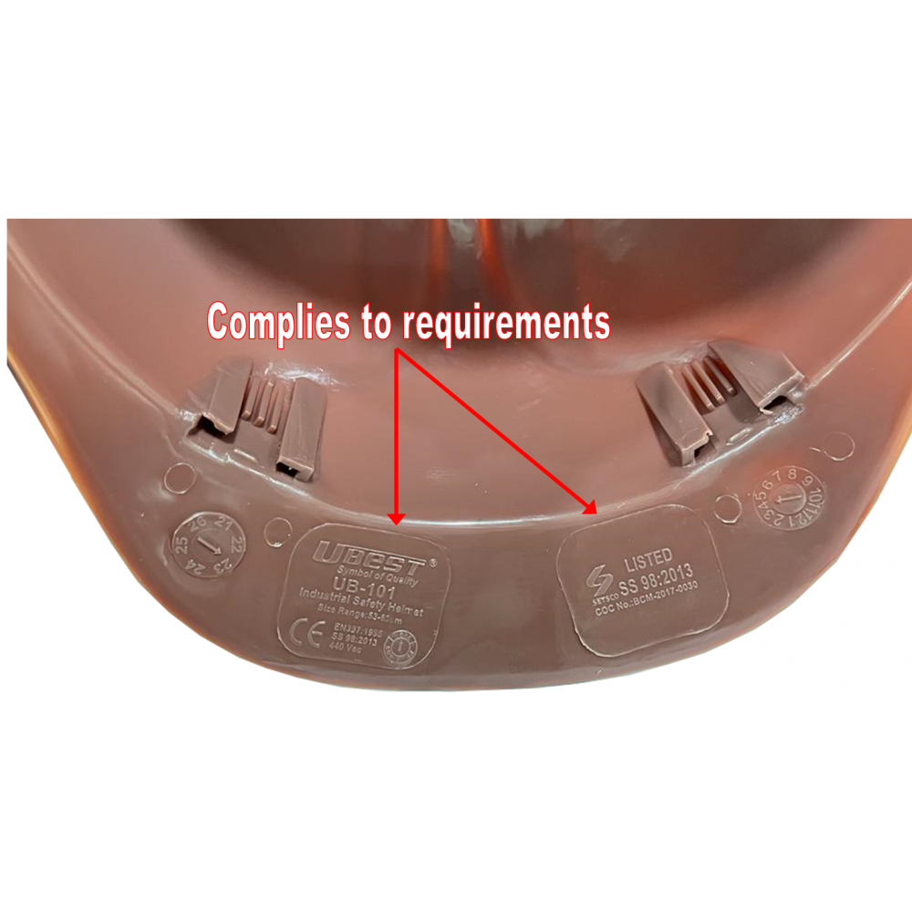 INDUSTRIAL SAFETY HELMET WITH SUSPENSION INNER LINER SS98:2013