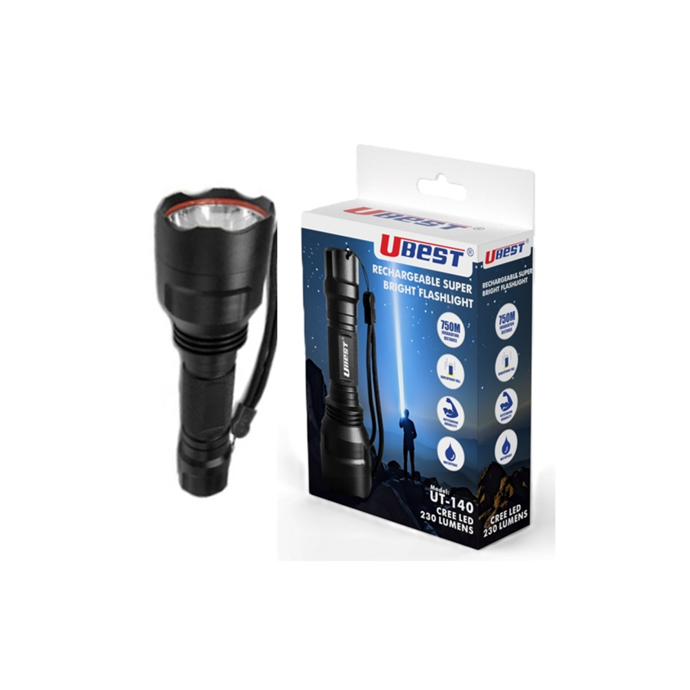 U-BEST RECHARGEABLE LED TORCH LIGHT 230LUMEN FLASHLIGHT