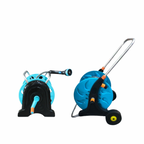 U-BEST GARDEN HOSE REEL WITH STAND C/W 20M HOSE, HOSE GUN, 4PCS NOZZLE SET